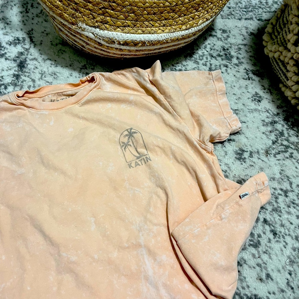 soft orange swirl tie dye tshirt katin brand size small soft cozy pastel dreamy